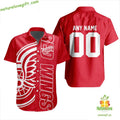 Detroit Red Wings Hawaiian Hockey Team Aloha Button - Adult & Kids T-Shirts, Sweatshirts & Hoodies apparel design preview 1