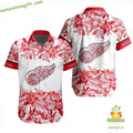 Detroit Red Wings Hawaiian Tropical Floral Hockey Fan - Adult & Kids T-Shirts, Sweatshirts & Hoodies apparel design preview 1