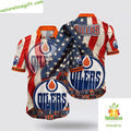 Edmonton Oilers Hawaiian American Flag Summer for Men - Adult & Kids T-Shirts, Sweatshirts & Hoodies apparel design preview 1