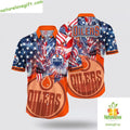 Edmonton Oilers Hawaiian 4th of July Summer Aloha - Adult & Kids T-Shirts, Sweatshirts & Hoodies apparel design preview 1