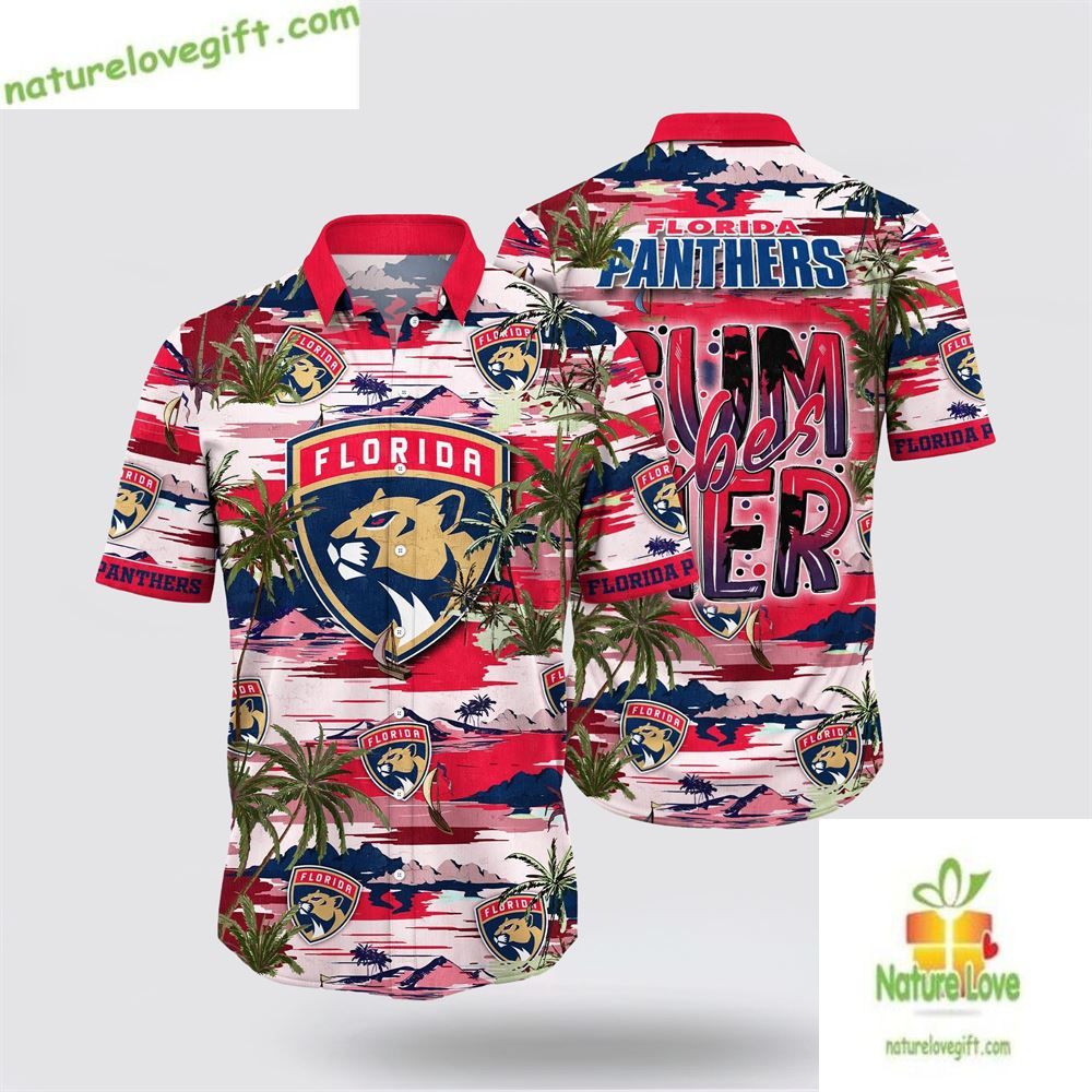 Florida Panthers Hawaiian Tropical Summer Aloha - Adult & Kids T-Shirts, Sweatshirts & Hoodies apparel design preview 1