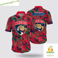 Florida Panthers Tropical Leaf Hawaiian Summer LV - Adult & Kids T-Shirts, Sweatshirts & Hoodies apparel design preview 1