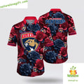 Florida Panthers Hawaiian Tropical Rose Summer LV - Adult & Kids T-Shirts, Sweatshirts & Hoodies apparel design preview 1