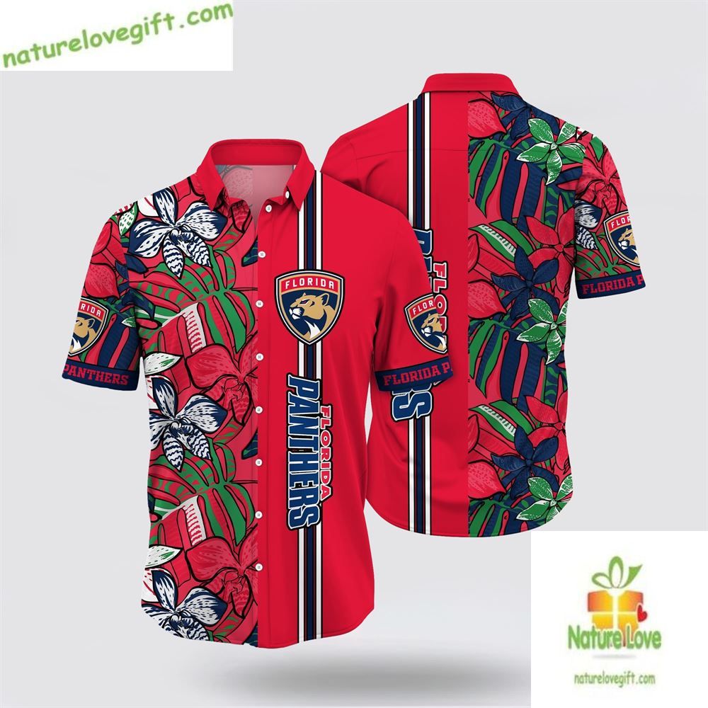 Florida Panthers Hawaiian Tropical Floral Summer - Adult & Kids T-Shirts, Sweatshirts & Hoodies apparel design preview 1