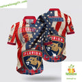 Florida Panthers Hawaiian American Flag Aloha for - Adult & Kids T-Shirts, Sweatshirts & Hoodies apparel design preview 1
