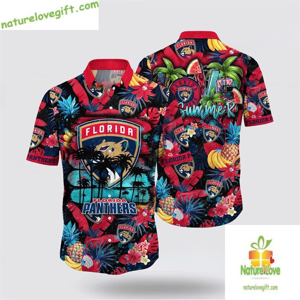 Florida Panthers Tropical Fruit Hawaiian Summer - Adult & Kids T-Shirts, Sweatshirts & Hoodies apparel design preview 1