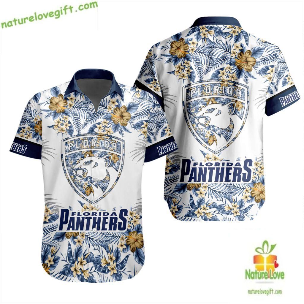 Florida Panthers Hawaiian Tropical Floral Print - Adult & Kids T-Shirts, Sweatshirts & Hoodies apparel design preview 1