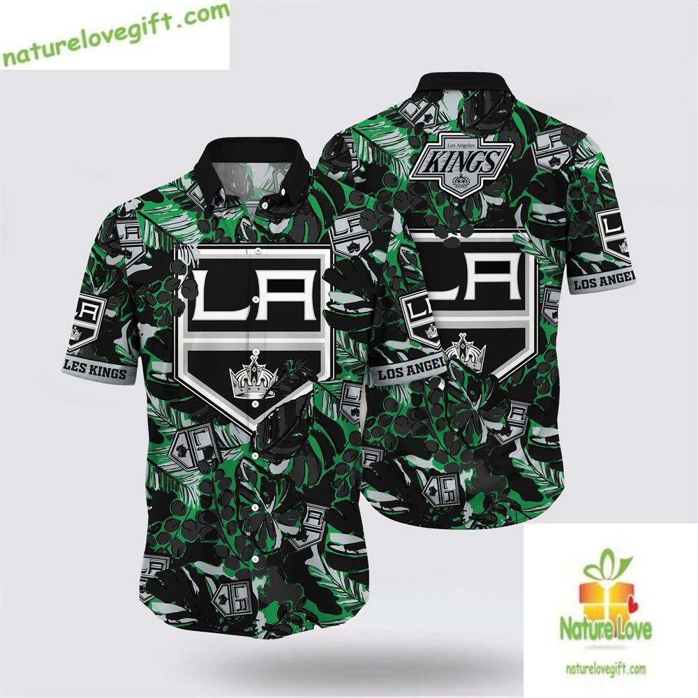 Los Angeles Kings Hawaiian Tropical Leaf Summer - Adult & Kids T-Shirts, Sweatshirts & Hoodies apparel design preview 1