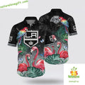 Los Angeles Kings Hawaiian Tropical Parrot Flamingo - Adult & Kids T-Shirts, Sweatshirts & Hoodies apparel design preview 1