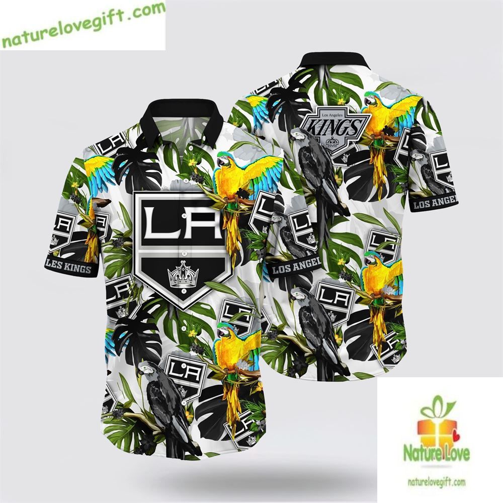 Los Angeles Kings Hawaiian Tropical Parrot NHL Fan - Adult & Kids T-Shirts, Sweatshirts & Hoodies apparel design preview 1
