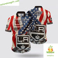 Los Angeles Kings Hawaiian American Flag Summer Aloha - Adult & Kids T-Shirts, Sweatshirts & Hoodies apparel design preview 1