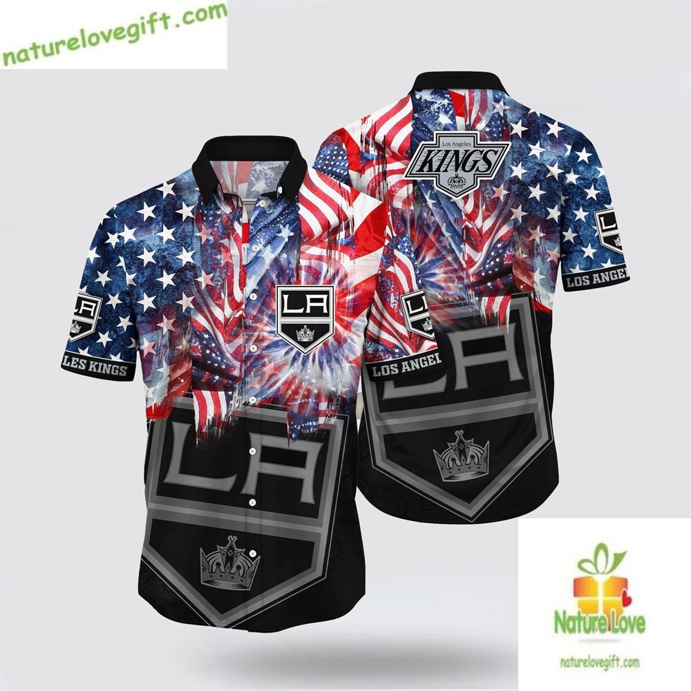 Los Angeles Kings NHL Hawaiian 4th of July Beach - Adult & Kids T-Shirts, Sweatshirts & Hoodies apparel design preview 1