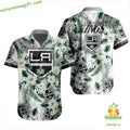 Los Angeles Kings Hockey Hawaiian Tropical Button Up - Adult & Kids T-Shirts, Sweatshirts & Hoodies apparel design preview 1