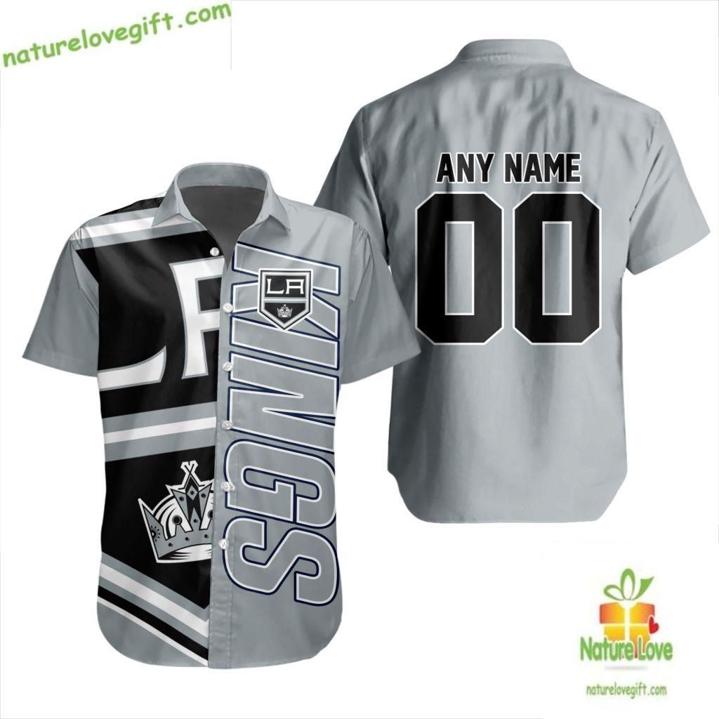 Los Angeles Kings Hawaiian Hockey Team Button Up - Adult & Kids T-Shirts, Sweatshirts & Hoodies apparel design preview 1
