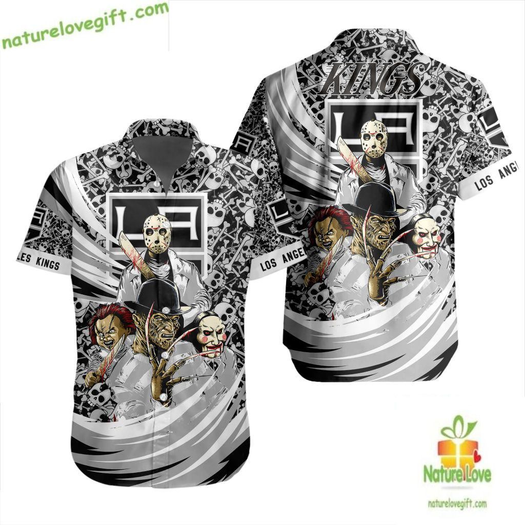 Los Angeles Kings Hawaiian Halloween Hockey Fan Gift - Adult & Kids T-Shirts, Sweatshirts & Hoodies apparel design preview 1