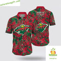 Minnesota Wild Hawaiian Tropical Leaf Summer - Adult & Kids T-Shirts, Sweatshirts & Hoodies apparel design preview 1