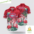 Montreal Canadiens Hawaiian Tropical Parrot Flamingo - Adult & Kids T-Shirts, Sweatshirts & Hoodies apparel design preview 1