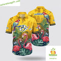 Nashville Predators Hawaiian Tropical Parrot Flamingo - Adult & Kids T-Shirts, Sweatshirts & Hoodies apparel design preview 1