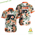 Philadelphia Flyers Hawaiian Tropical Button Up - Adult & Kids T-Shirts, Sweatshirts & Hoodies apparel design preview 1