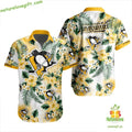 Pittsburgh Penguins Hawaiian Tropical Hockey Button - Adult & Kids T-Shirts, Sweatshirts & Hoodies apparel design preview 1