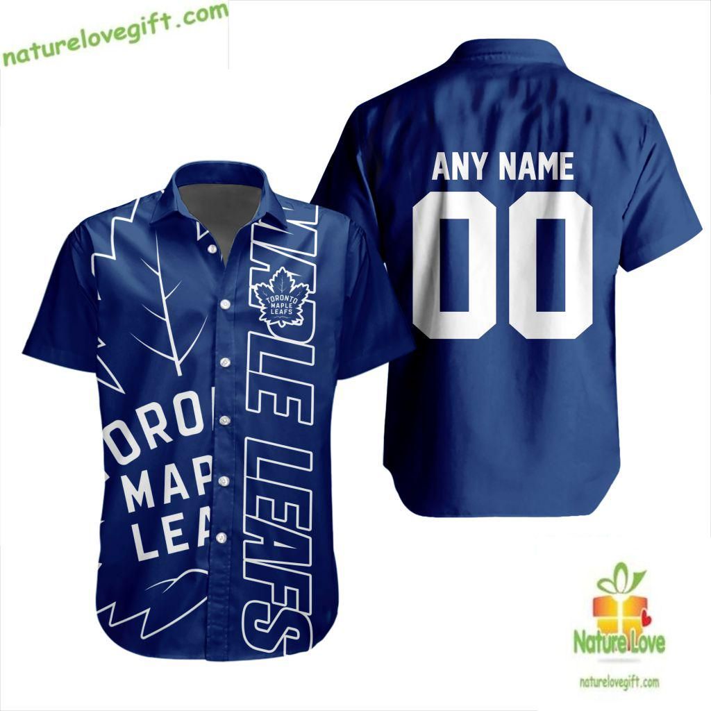 Toronto Maple Leafs Hawaiian Hockey Team Button Up - Adult & Kids T-Shirts, Sweatshirts & Hoodies apparel design preview 1