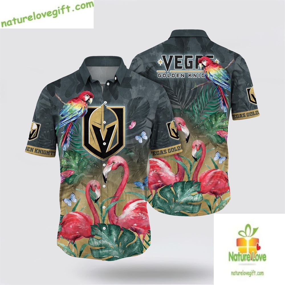 Vegas Golden Knights Hawaiian Tropical Parrot - Adult & Kids T-Shirts, Sweatshirts & Hoodies apparel design preview 1