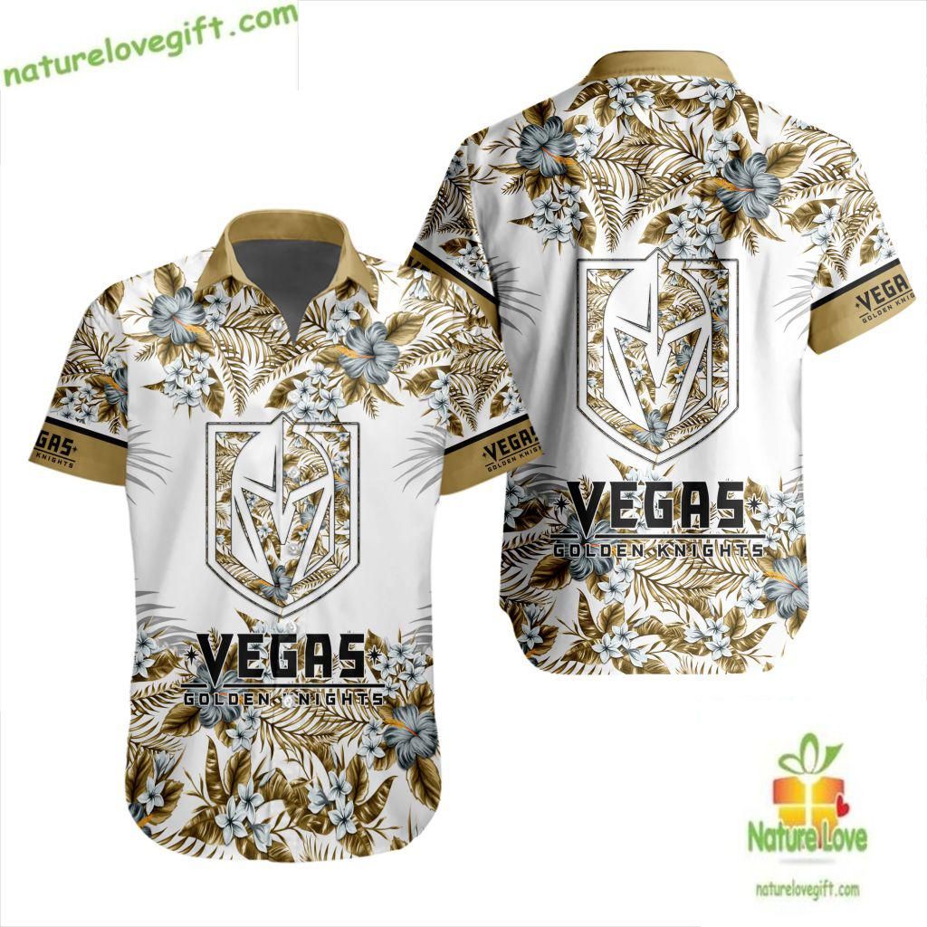 Vegas Golden Knights Hawaiian Tropical Floral Design - Adult & Kids T-Shirts, Sweatshirts & Hoodies apparel design preview 1