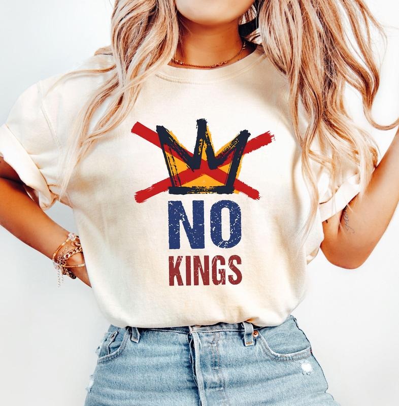 NO KINGS Anti Authoritarian Protest America Political - Adult & Kids T-Shirts, Sweatshirts & Hoodies apparel design preview 1