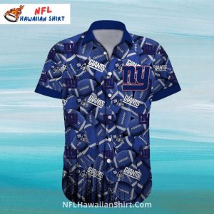 NY Giants Football and Helmet Pattern Hawaiian - Adult & Kids T-Shirts, Sweatshirts & Hoodies apparel design preview 1