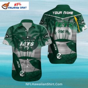 NY Jets Hawaiian Sunset Beach And Helmet Theme - Adult & Kids T-Shirts, Sweatshirts & Hoodies apparel design preview 1