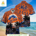 NY Mets Hawaiian Citrus Orange Palms Stylish Baseball - Adult & Kids T-Shirts, Sweatshirts & Hoodies apparel design preview 1