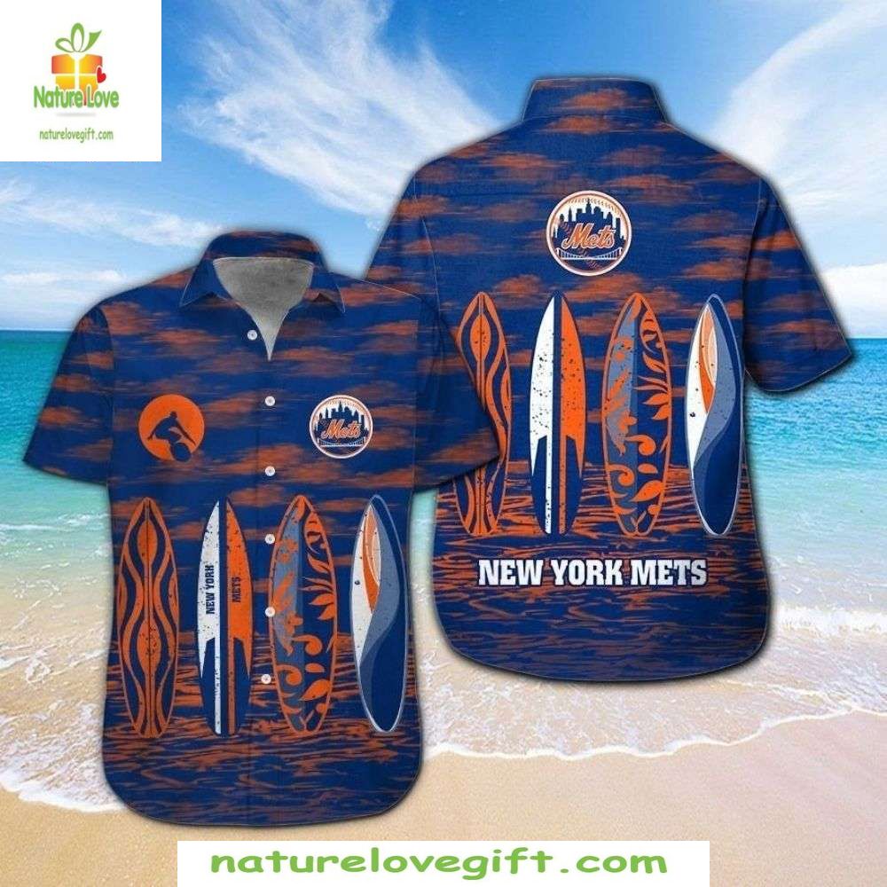 NY Mets Hawaiian Surf's Up Wave Rider Stylish - Adult & Kids T-Shirts, Sweatshirts & Hoodies apparel design preview 1