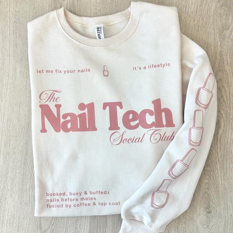 'Nail Tech Social Club' - Adult & Kids T-Shirts, Sweatshirts & Hoodies apparel design preview 1