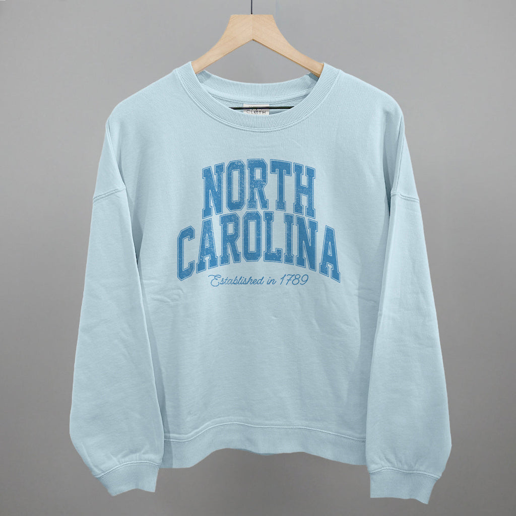 North Carolina Varsity Arch (Blue) - Adult & Kids T-Shirts, Sweatshirts & Hoodies apparel design preview 1