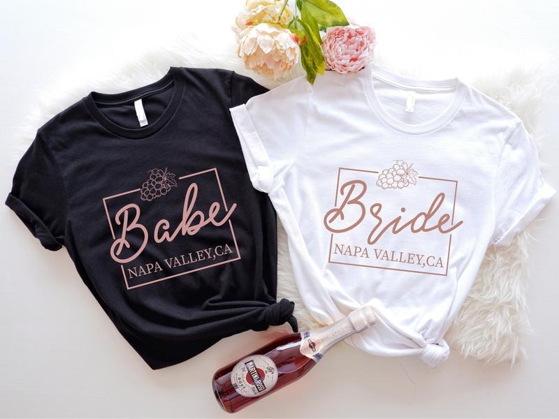 Napa Valley Bachelorette Matching Bride Babe Grape - Adult & Kids T-Shirts, Sweatshirts & Hoodies apparel design preview 1