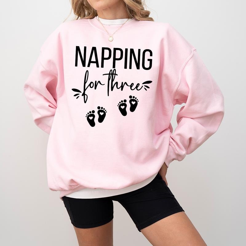 Napping Three Expecting Twins Pregnancy Reveal - Adult & Kids T-Shirts, Sweatshirts & Hoodies apparel design preview 1