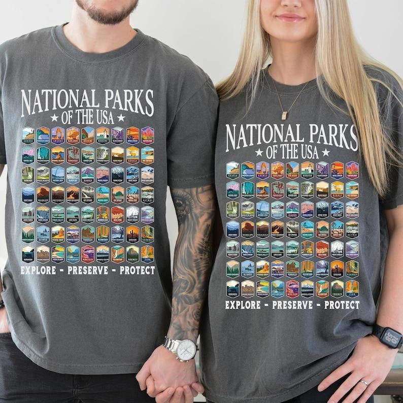 National Parks US Park Camping Family Trip Nature - Adult & Kids T-Shirts, Sweatshirts & Hoodies apparel design preview 1