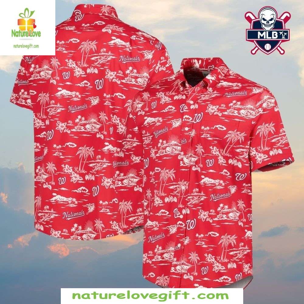 Washington Nationals MLB Hawaiian Red Skies Team - Adult & Kids T-Shirts, Sweatshirts & Hoodies apparel design preview 1