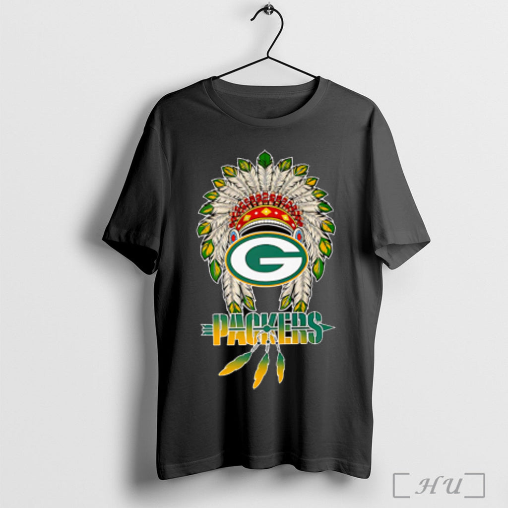 Native Chief Headdress Green Bay Packers - Adult & Kids T-Shirts, Sweatshirts & Hoodies apparel design preview 1