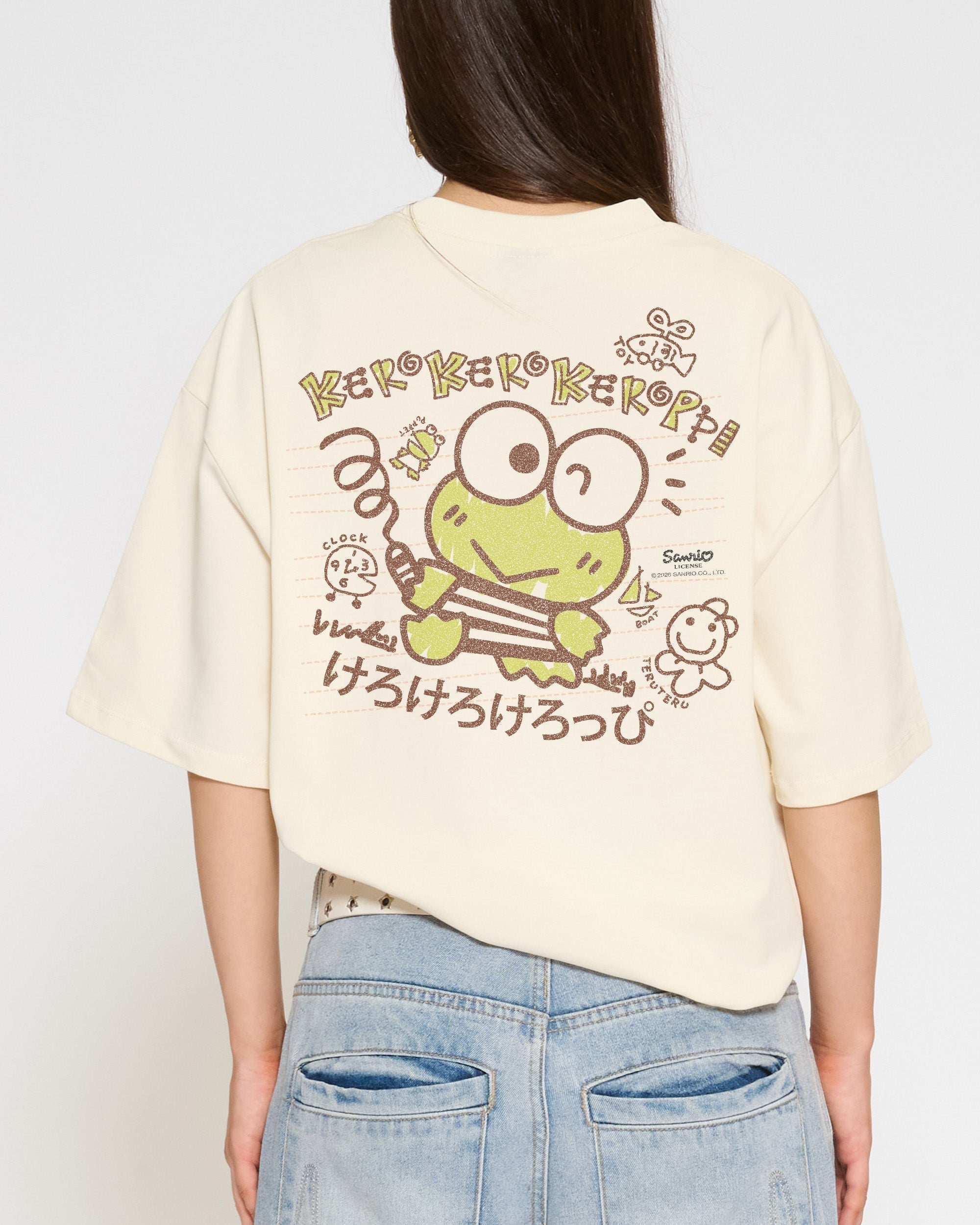 Keroppi Scribble Oversized - Adult & Kids T-Shirts, Sweatshirts & Hoodies apparel design preview 1