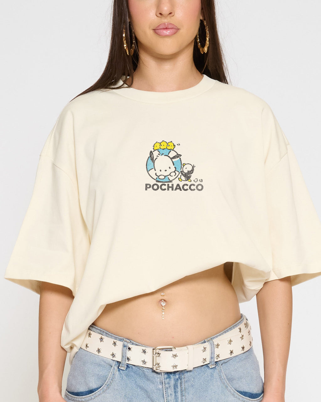 Pochacco Summer Stroll Oversized - Adult & Kids T-Shirts, Sweatshirts & Hoodies apparel design preview 1