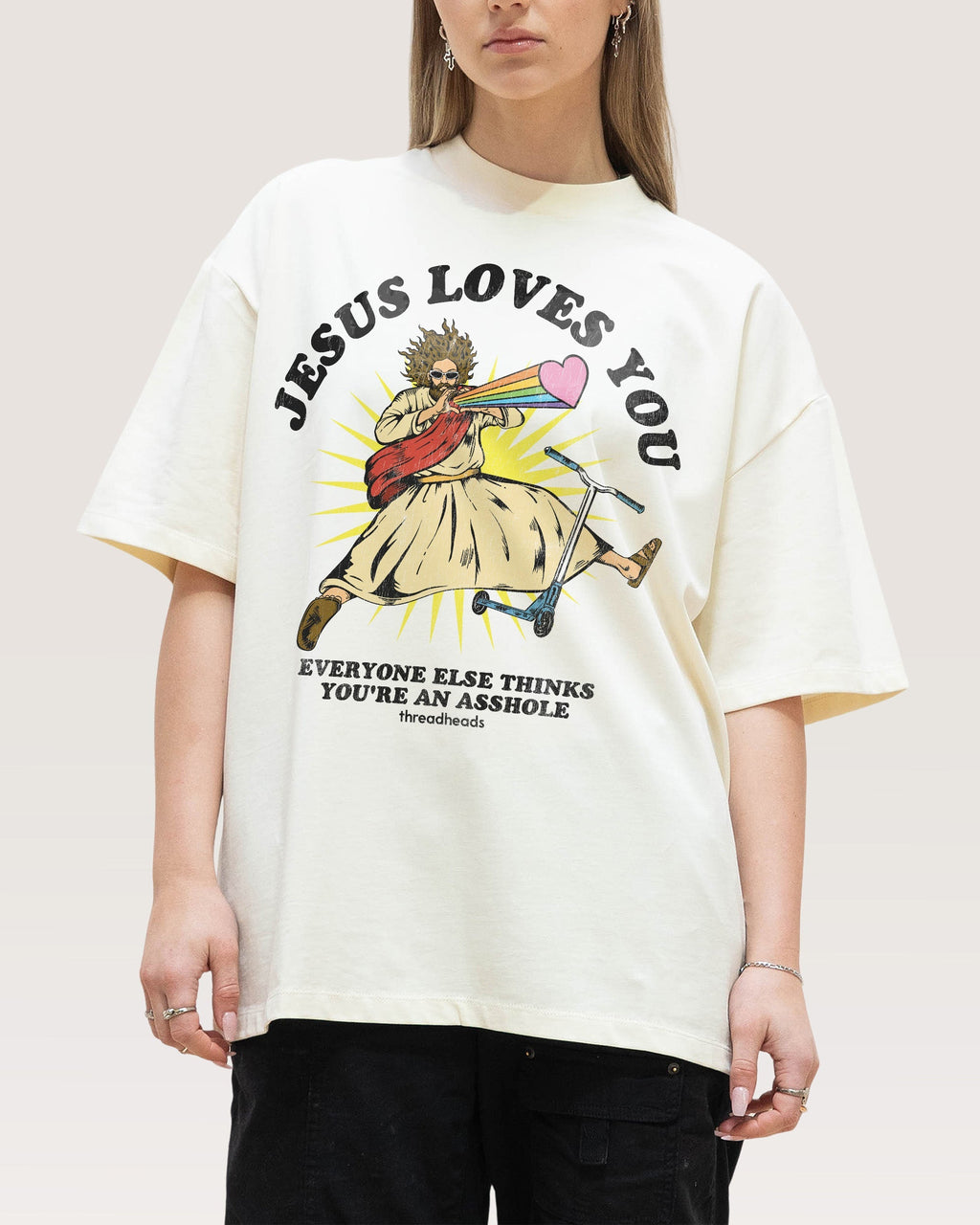 Jesus Loves You Oversized - Adult & Kids T-Shirts, Sweatshirts & Hoodies apparel design preview 1