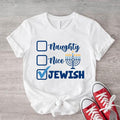 Naughty Nice Jewish Funny Hanukkah Menorah Candle - Adult & Kids T-Shirts, Sweatshirts & Hoodies apparel design preview 1