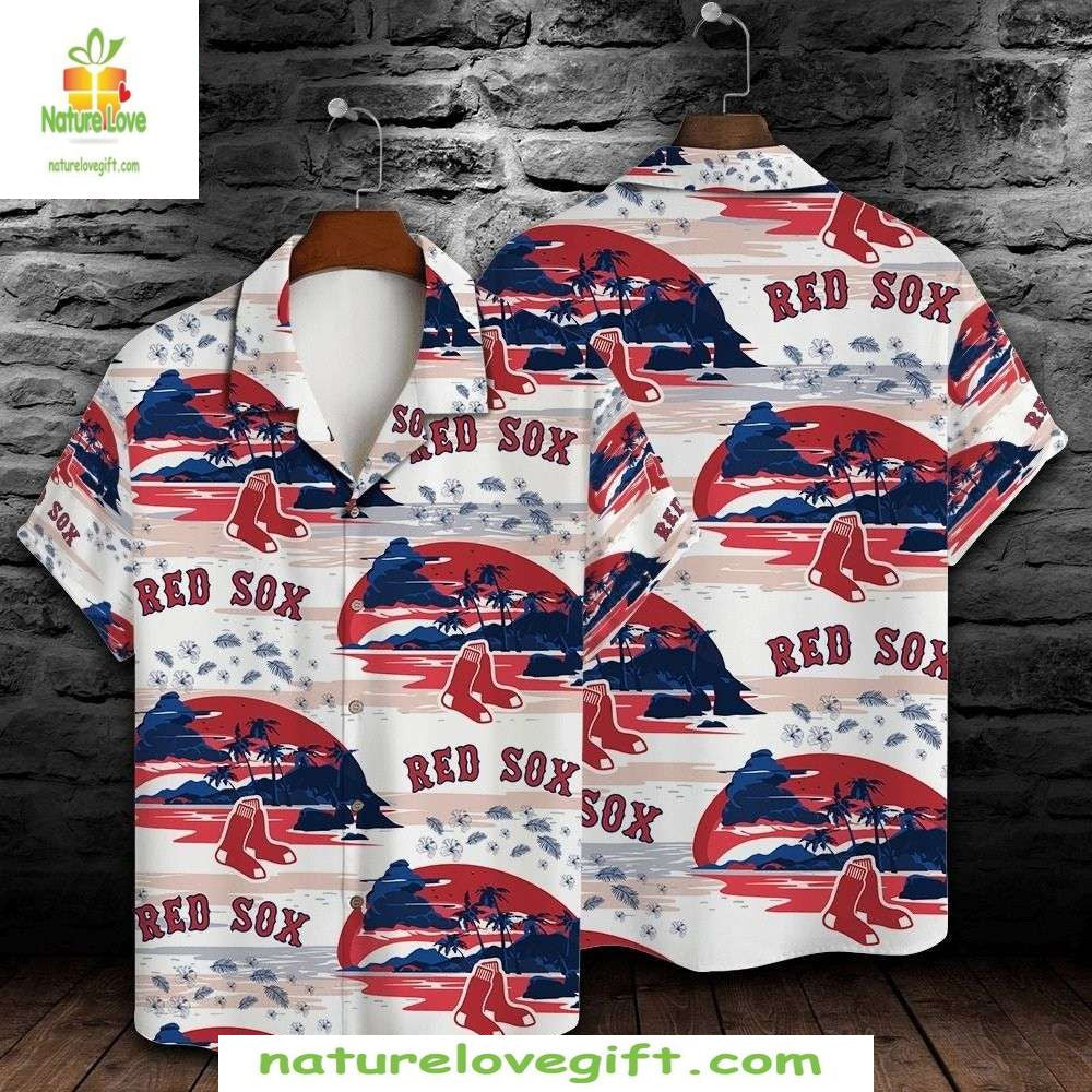 Boston Red Sox Hawaiian Nautical Oceanic Vibes - Adult & Kids T-Shirts, Sweatshirts & Hoodies apparel design preview 1