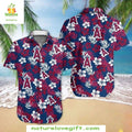 Los Angeles Angels Hawaiian Nautical Hibiscus MLB - Adult & Kids T-Shirts, Sweatshirts & Hoodies apparel design preview 1