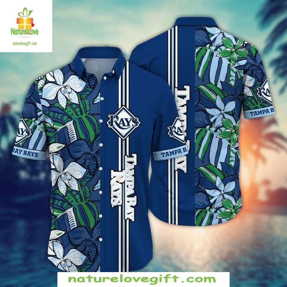 Tampa Bay Rays Hawaiian Nautical Stripe MLB Baseball - Adult & Kids T-Shirts, Sweatshirts & Hoodies apparel design preview 1
