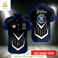 New York Yankees Hawaiian Navy Black Custom Name - Adult & Kids T-Shirts, Sweatshirts & Hoodies apparel design preview 1