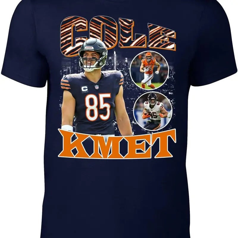 Navy Chicago Cole Kmet Bootleg - Adult & Kids T-Shirts, Sweatshirts & Hoodies apparel design preview 1