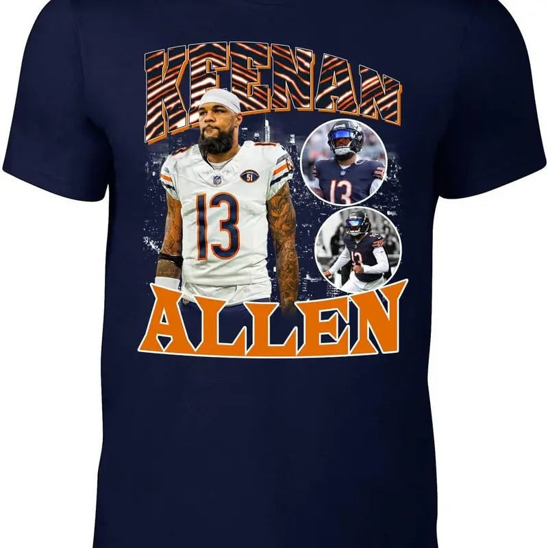 Navy Chicago Keenan Allen Bootleg - Adult & Kids T-Shirts, Sweatshirts & Hoodies apparel design preview 1