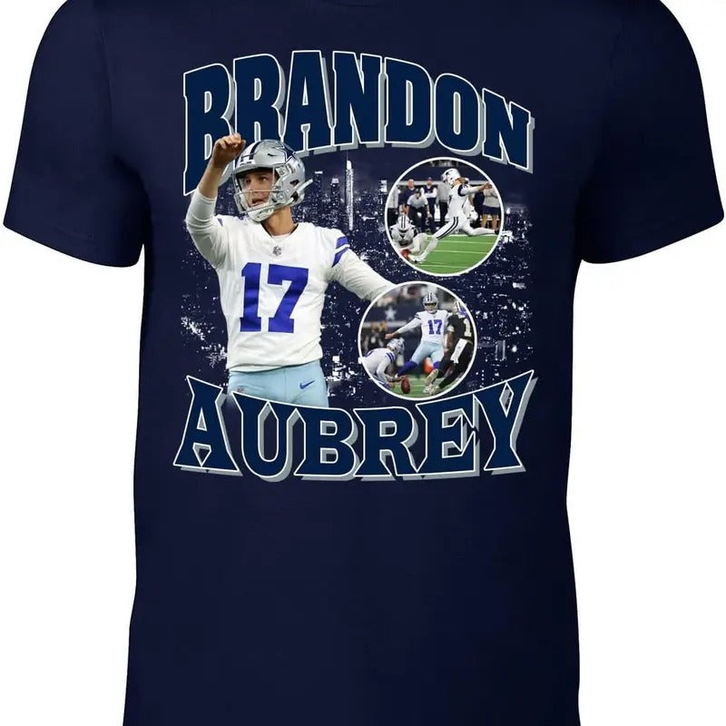 Navy Dallas Brandon Aubrey Bootleg - Adult & Kids T-Shirts, Sweatshirts & Hoodies apparel design preview 1